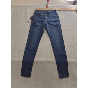 T&Y Fashion Jeans Womens 5/6 Blue Denim Cotton 5 Pockets Skinny Leg Medium Wash